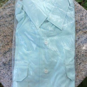 Vintage 1969 Men's Lapointe Co. Dress Shirt Size 15 Aqua Green Long Sleeve New